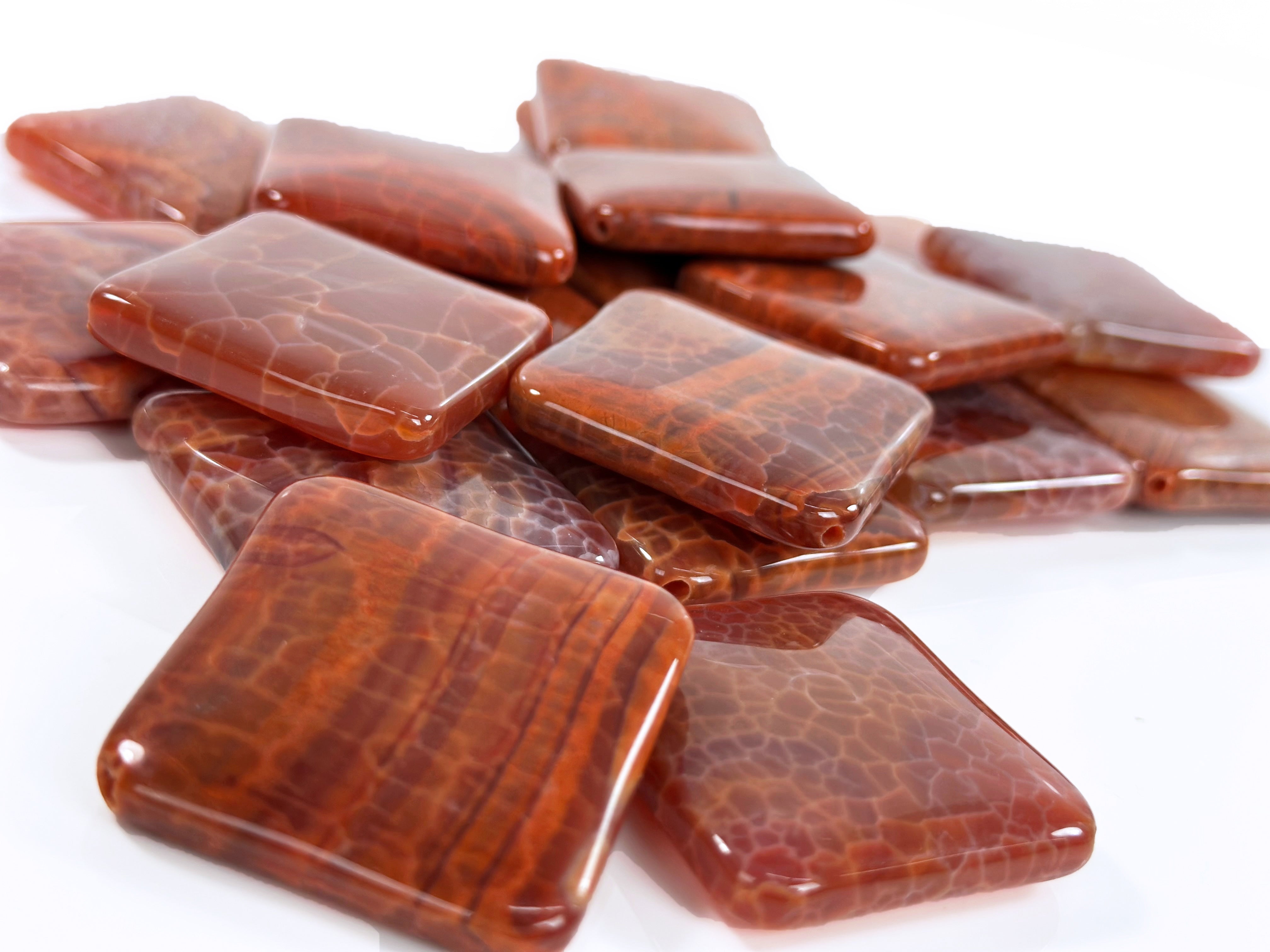 Fire Agate 40x40mm Puff Square – Hartman & Rose