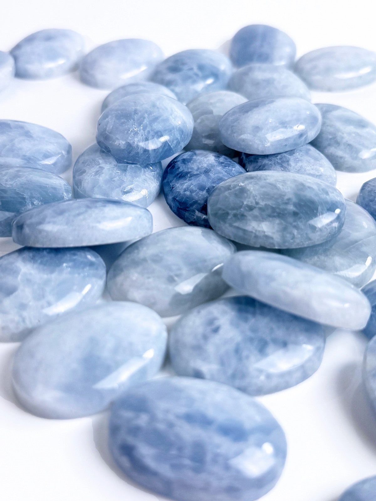Blue Calcite 22x30mm Oval Cabochon