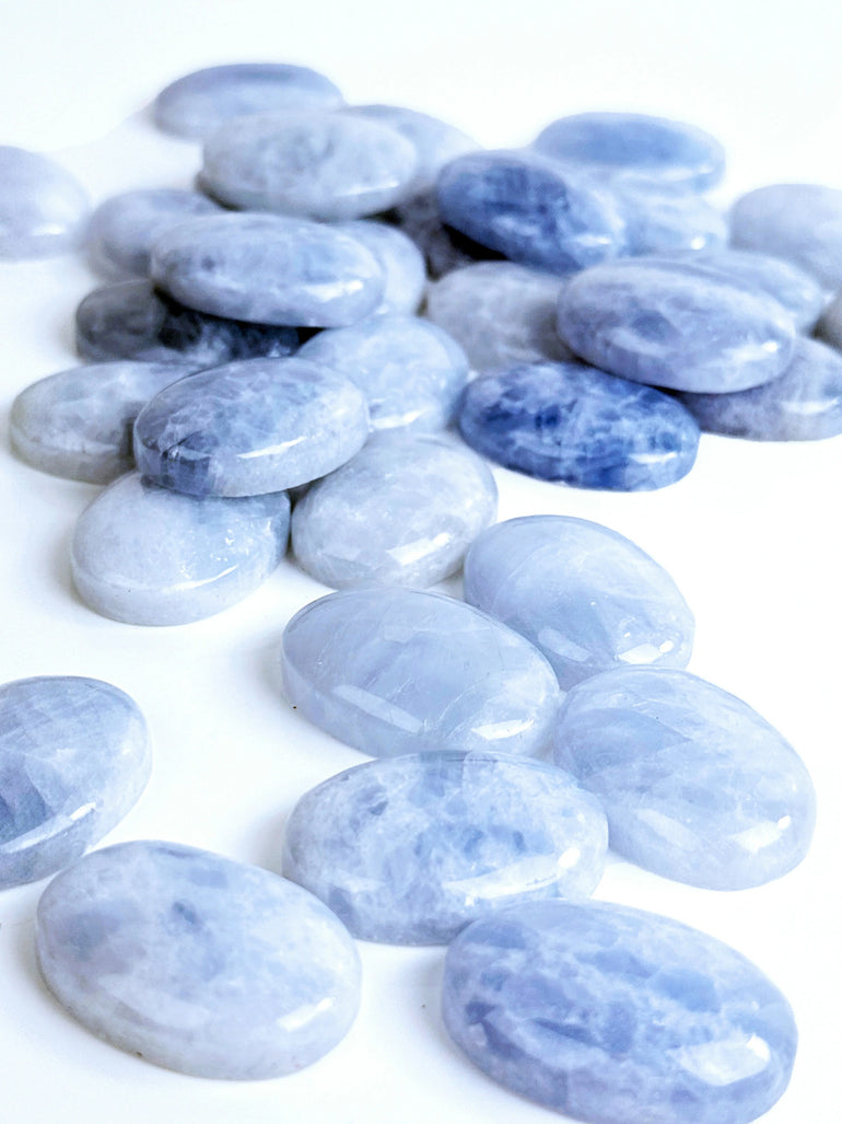 Blue Calcite 22x30mm Oval Cabochon