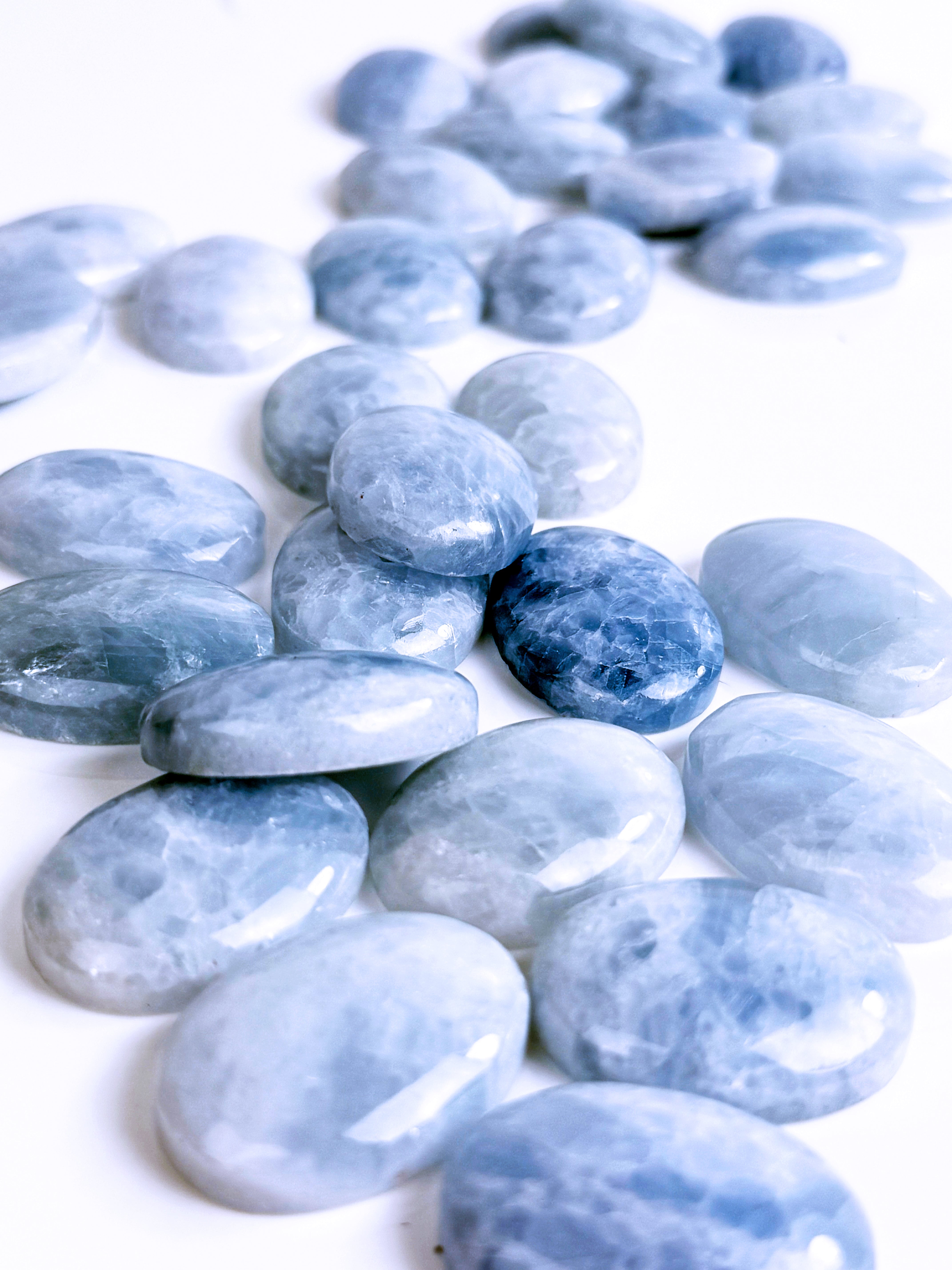 Blue Calcite 22x30mm Oval Cabochon