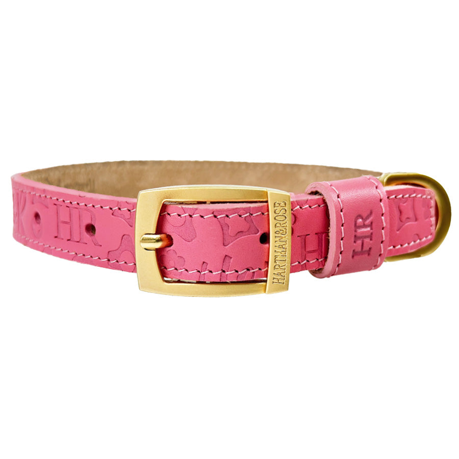 Hartman & Rose Leder Hundehalsband Violett Mit Nickel-Applikation - 56-61 Cm, Pflanzlich Gegerbt