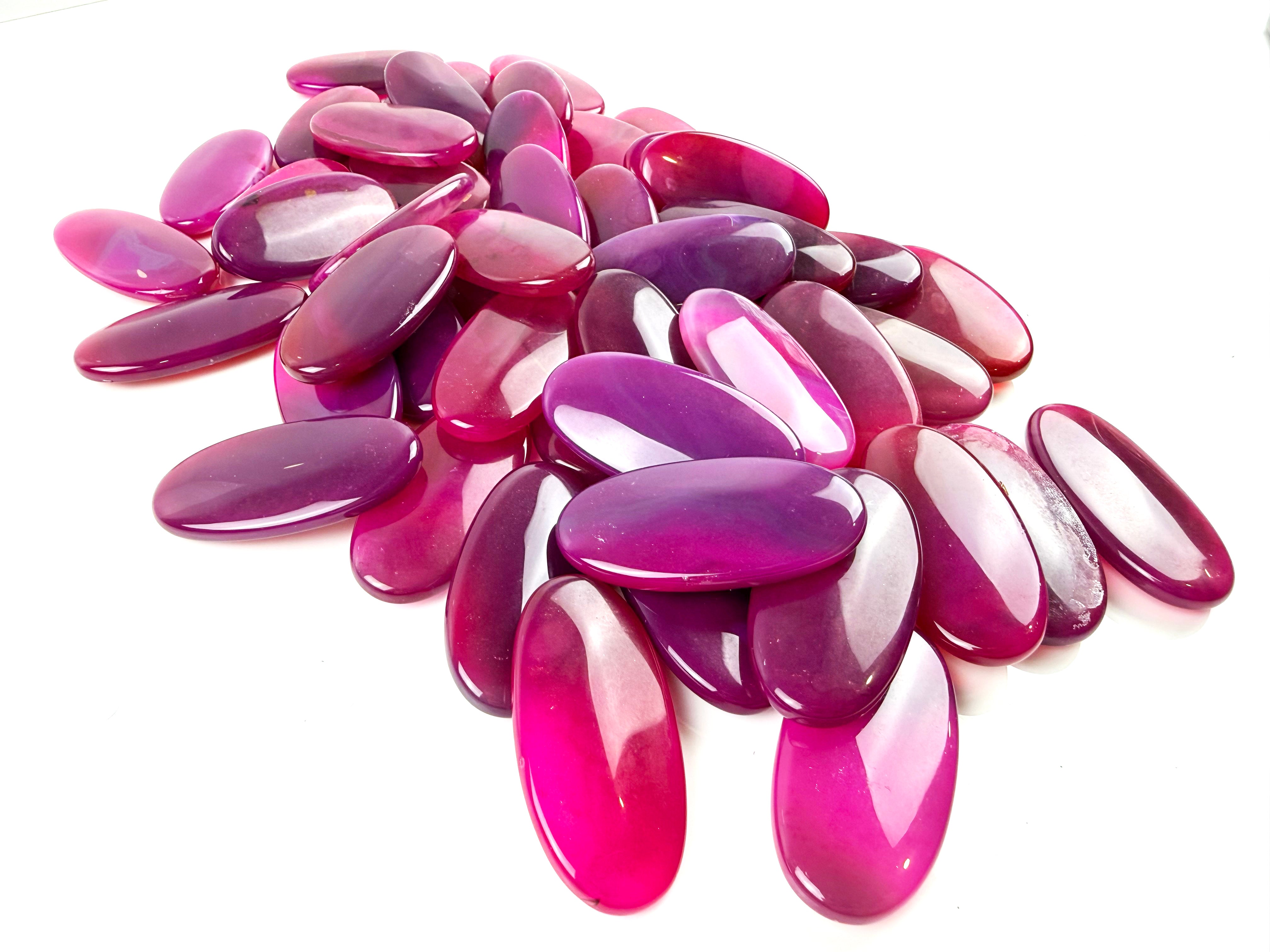 Pink Agate Smooth Oval 25x50mm