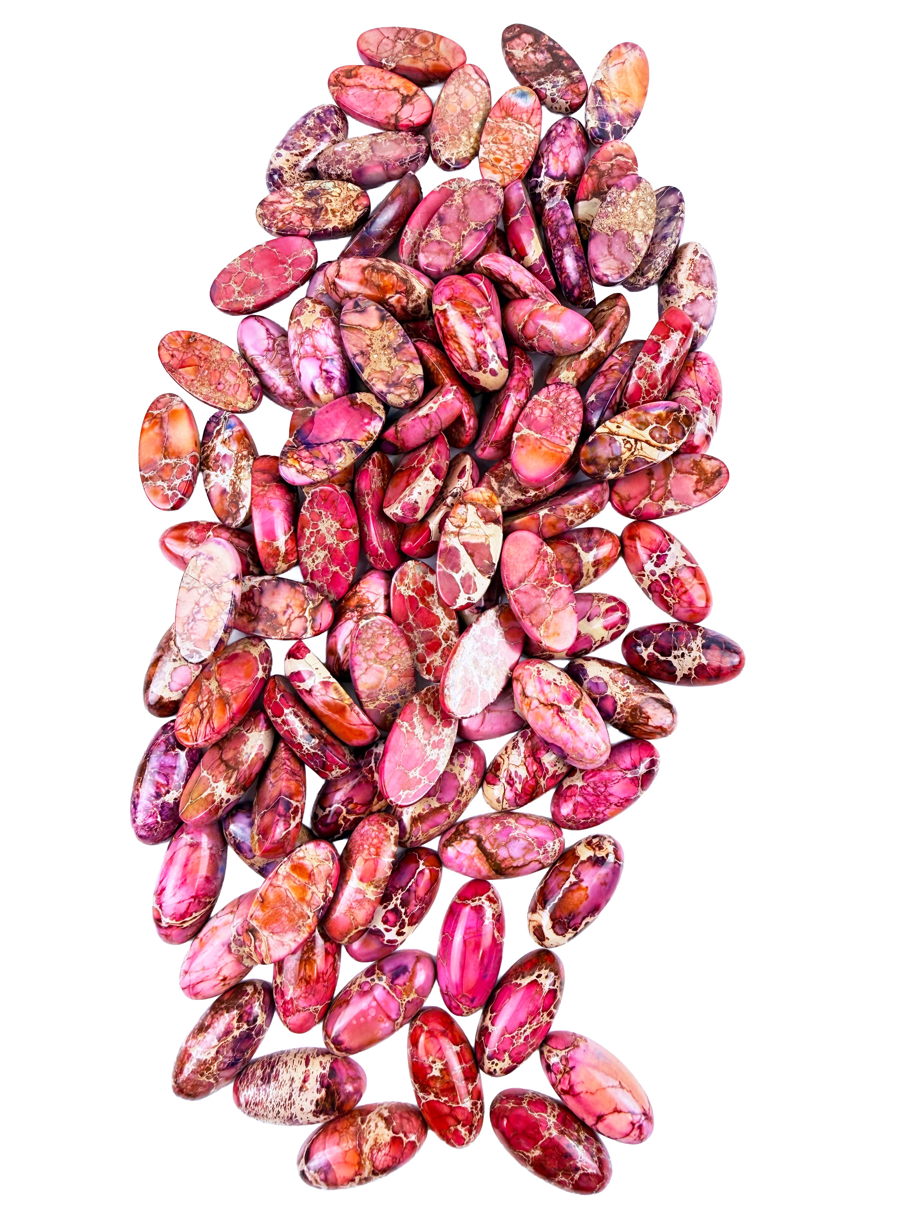 Pink Imperial Jasper 14x28mm Oval Cabochon