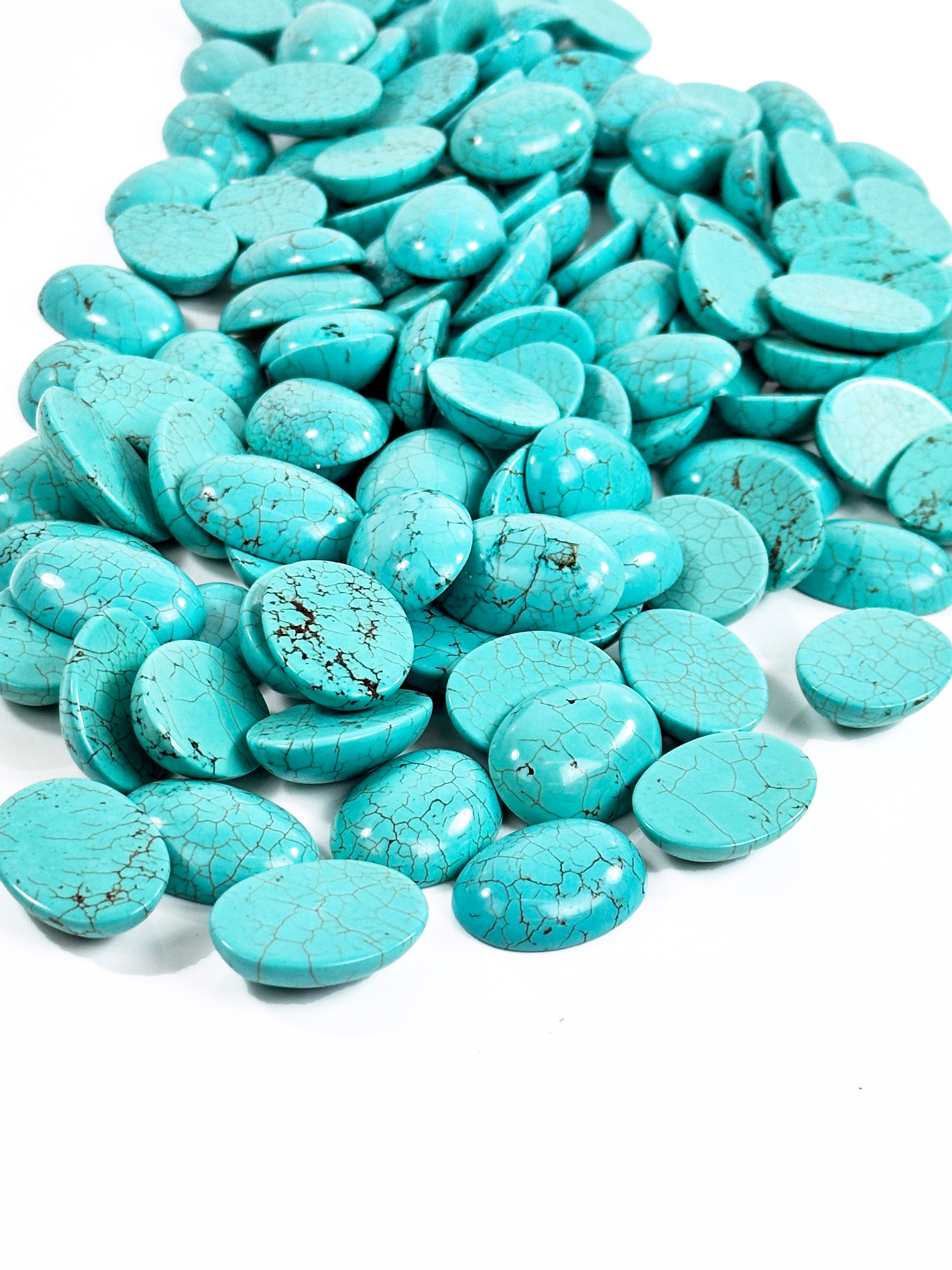 Turquoise Dyed Howlite 22x30mm Oval Cabochon