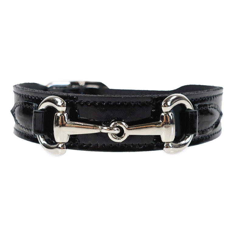 Belmont in Black Patent & Nickel