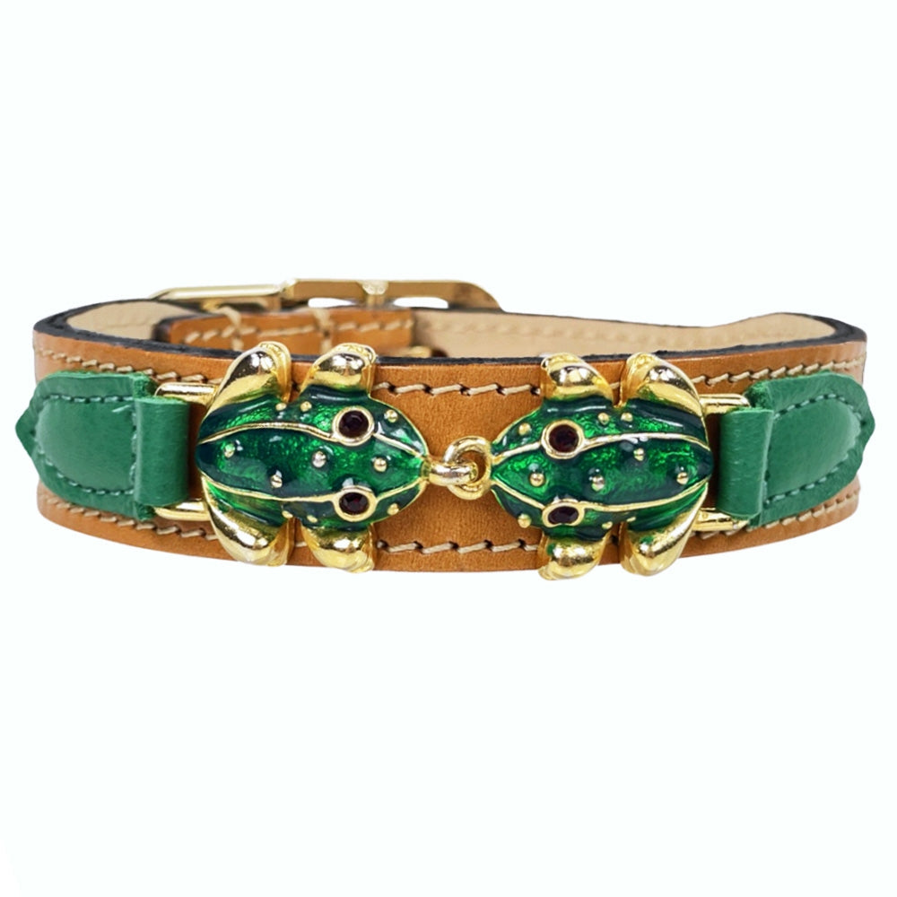 Leap Frog in Natural with Emerald Green Tabs