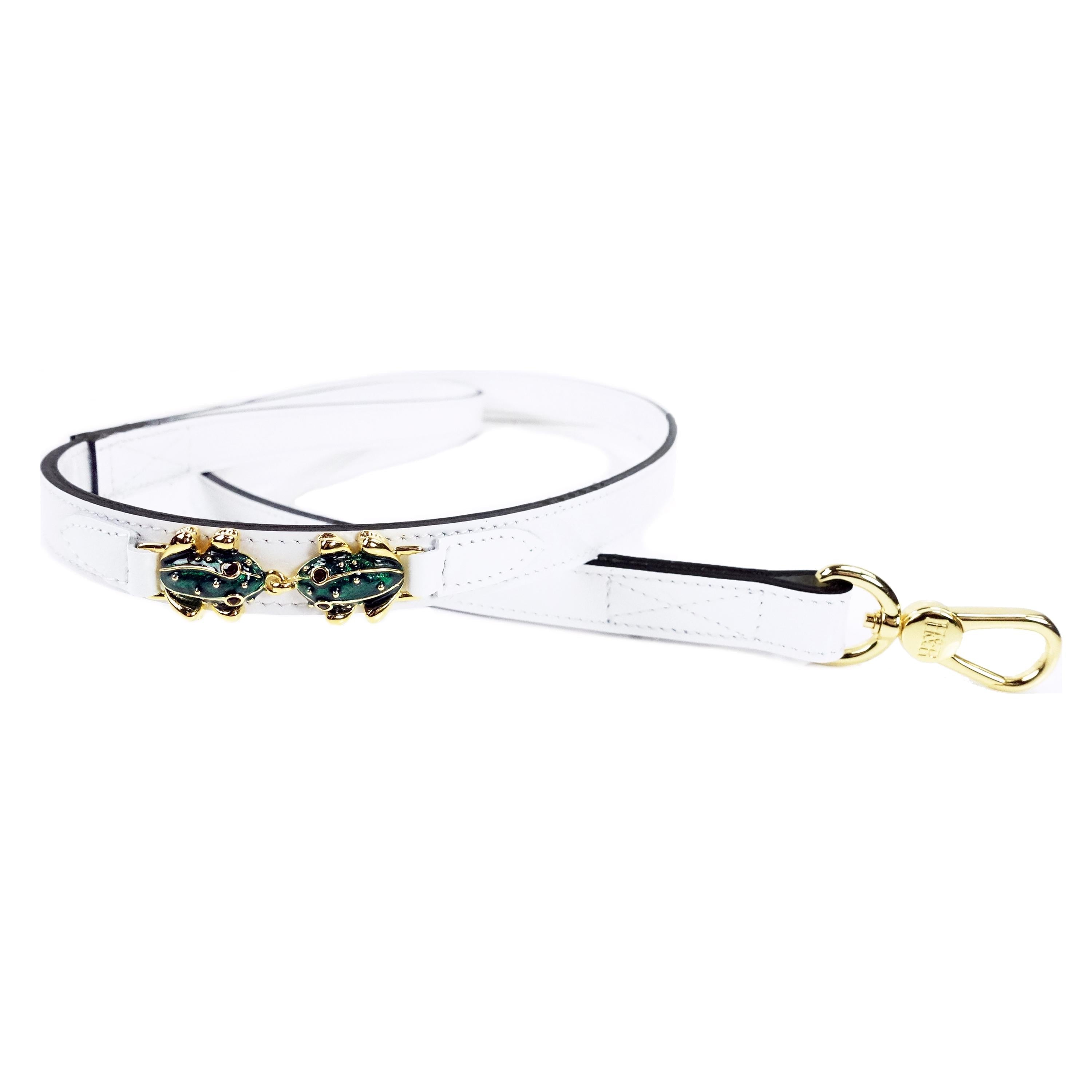 Leap Frog Lead in White Patent
