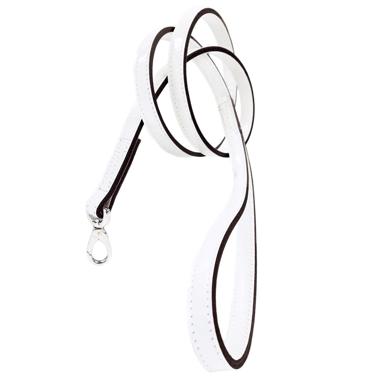 Italian White Patent Leather & Nickel Lead
