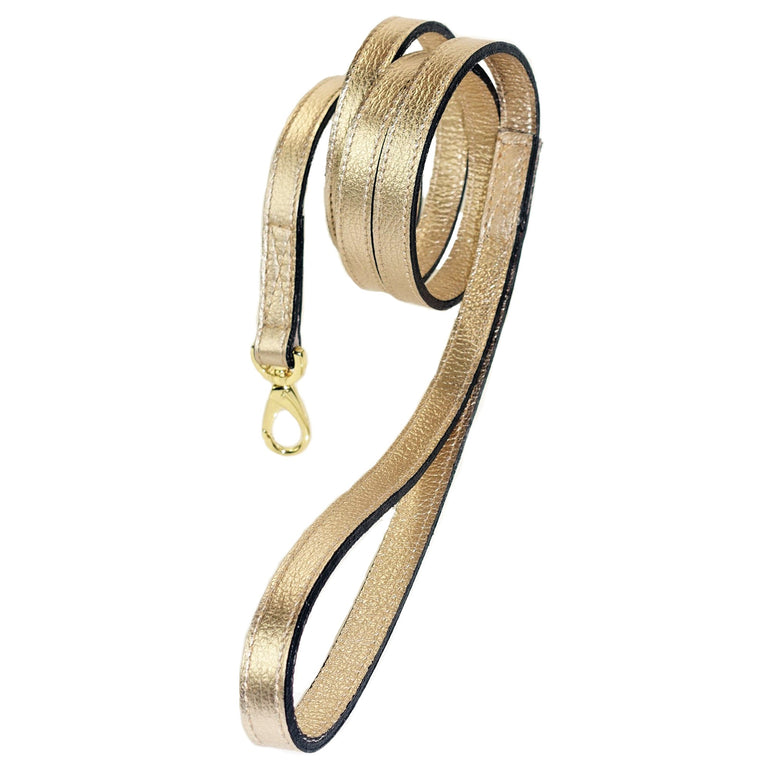 Italian Metallic Gold Leather & Gold Lead
